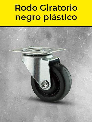 Rodo Giratorio Negro Plastico